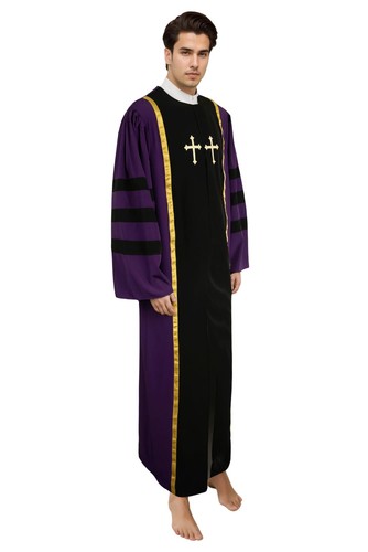 Hainnum Abito Uomo Pastore Clero Pulpito Accappatoio Sacerdote Cristiano Accappatoi Lunghi Sala... - Foto 7 di 7