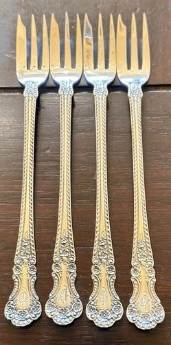 Cambridge by Gorham Sterling Silver Oyster Seafood Cocktail Forks 4 Total
