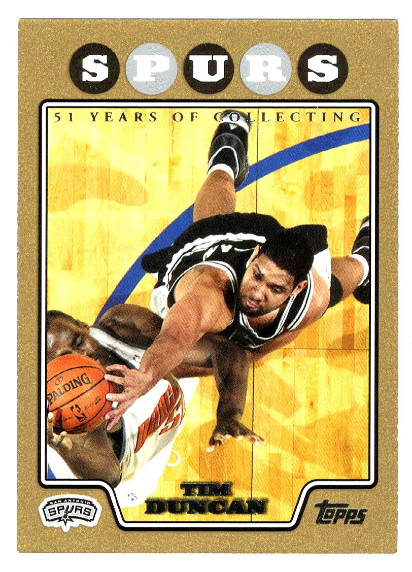 TIM DUNCAN 2008 TOPPS GOLD /2008 SAN ANTONIO SPURS HOF #21