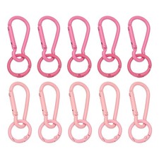 10Pcs Keychain Clips with O Rings, Rose Red/Pink