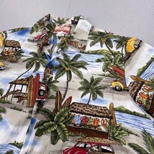 Vintage RJC Hawaiian Shirt Men’s Medium Island Surf Beach Graphics Made in USA