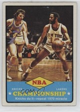 1973 Topps NBA Championship Walt Frazier Keith Erickson (Knicks vs Lakers) 10cs
