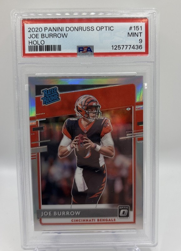 2020 Panini Donruss Optic - Rated Rookies Joe Burrow #151 Holo Prizm (RC) PSA 9