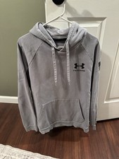 Under Armour Freedom Hoodie Mens L Gray ColdGear Flag Graphic Pullover USA