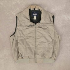 Woolrich Vintage anni 90 Puffer Gilet Giacca XL Made in USA Uomo Gilet Grigio Chiaro