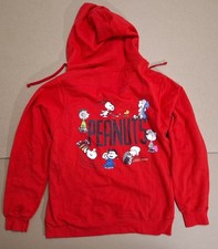 Peanuts Snoopy  Gang Hoodie Red Full-Zipper Pockets Size Medium Unisex