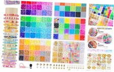 6 Box Set Friendship Bracelet Making Kit - 13000 Pcs, DIY Jewelry Pastel Waves
