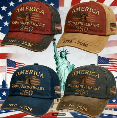 1776-2026 Ball Cap ~ Embroidered ~ Classic Vintage Design ~ 100% Cotton ~ Unisex