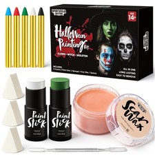 Halloween Cosplay Makeup Kit, 5 Color Crayons, Sfx Scar Wax With Spatula, Paint