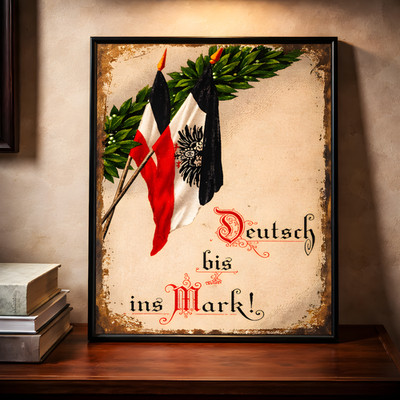 Retro Blechschild DEUTSCH BIS INS MARK 30 x 20 cm Metallschild Nostalgie (4563)