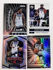 Anthony Edwards 4 Card Lot Timberwolves Inserts & Parallels