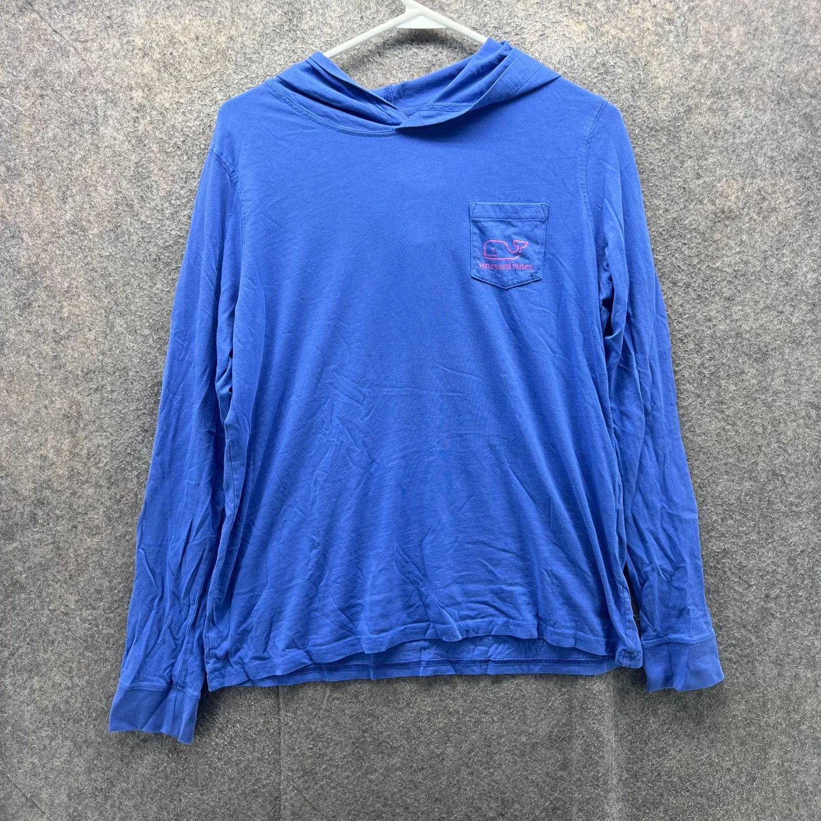 Vineyard Vines Hoodie Shirt Mens Medium Blue Whale Cotton Sweatshirt Lightweight