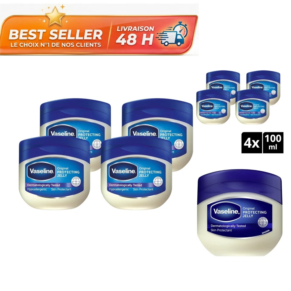 Vaseline Original Gelée Protectrice 4 x 100 ml Peaux Sensibles - Photo 1/4