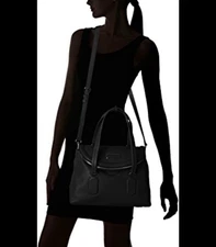 Marc Jacobs Black Pebble Leather Satchel Crossbody Bag