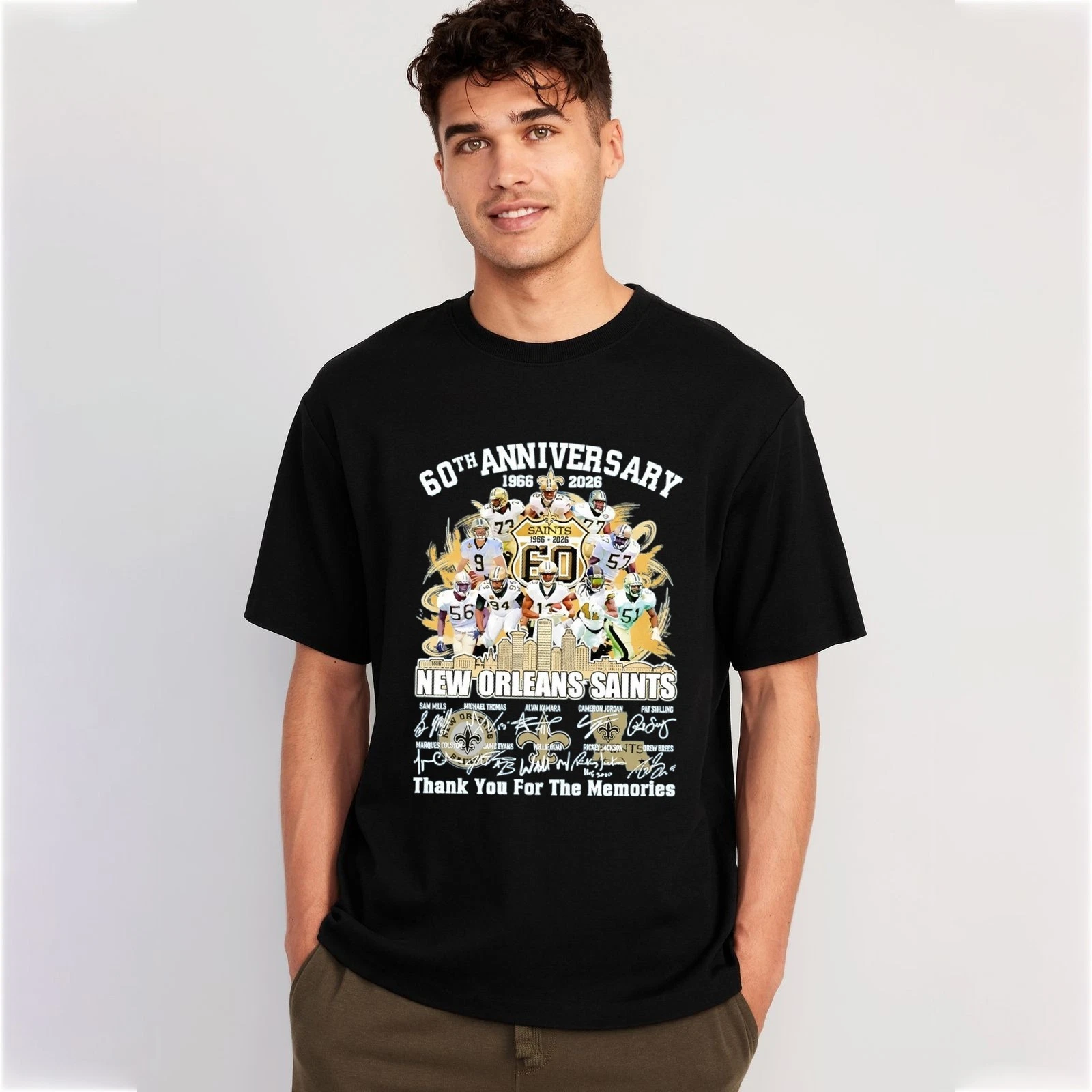 New Orleans Saints 60th Anniversary 1966-2026 T-Shirt