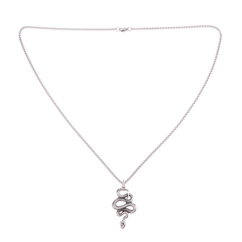 Collar colgante de serpiente gótica para hombre cadena colgante de animales de acero inoxidable - Imagen 2 de 12