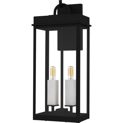 Matte Black  Outdoor Wall Lantern from the Carmen Collection - Picture 2 of 5