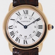 CARTIER W6701007 Ronde Solo WATCH Silver PG/leather QZ