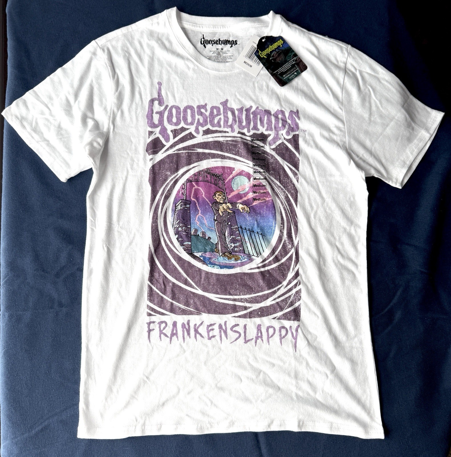 Goosebumps Frankenslappy White T-Shirt Med NWT