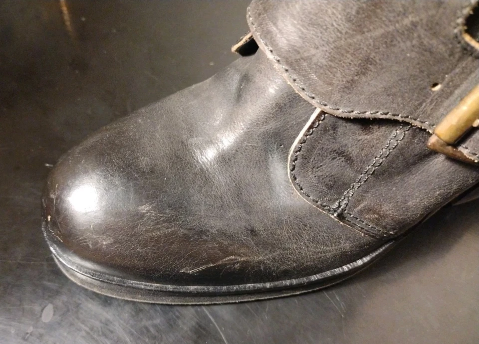 JEFFREY CAMPBELL Women's Size 7.5 Black Ankle Boots Made in Spain Double Buckle - Image 3 of 4