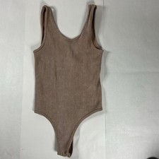 Forever 21 Ribbed Knit Bodysuit Tank Top Brown Size S