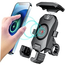 Motorcycle Phone Mount 15W Wireless  USB C 20W Fast Charger, Motorcycle