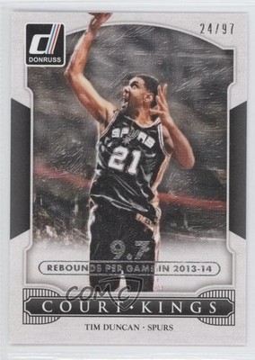 2014-15 Panini Donruss Court Kings Stat Line Season 24/97 Tim Duncan #11 HOF 0z9