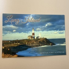 Postcard Long Island New York Montauk Point Lighthouse NY