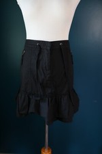 Vintage Y2K Fashion Bug Mini Skirt Size 10 Black Pleated A-Line Grunge Mall Goth
