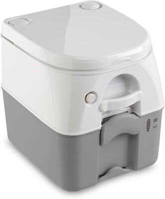 Dometic 976 Portable Toilet - Camping Porta Potty with Full-Size Seat & Latching