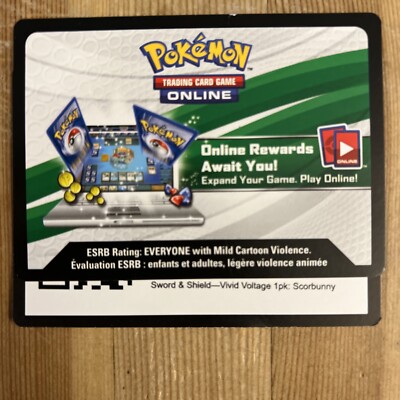 Pokemon S&S Vivid Voltage 1pk Blister 1x Scorbunny SWSH071 Code Free Ship Email