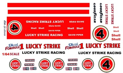  #4 David Piper Lucky Strike Porsche 917 1/64 HO Slot Car Decals