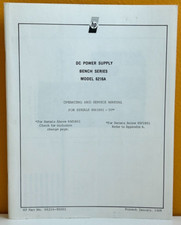 HP/Agilent 06216-90001 1969 DC Alimentatore Serie Banco Modello 6216A Manuale.