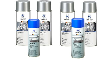 Rim set standard strength 4 x Silver Star rims silver with 2 x primer 400 ml each