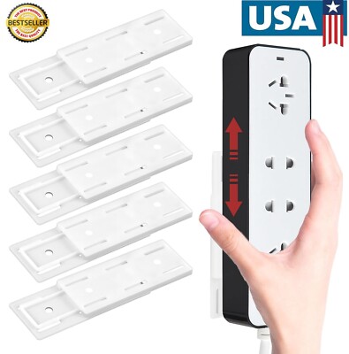 6× Self-Adhesive Desktop Socket Fixer Holder Punch-Free Kitchen Home Office USA