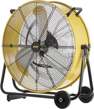 24" Industrial Drum Fan, 8300 CFM High Velocity Heavy Duty Metal Air Circulator