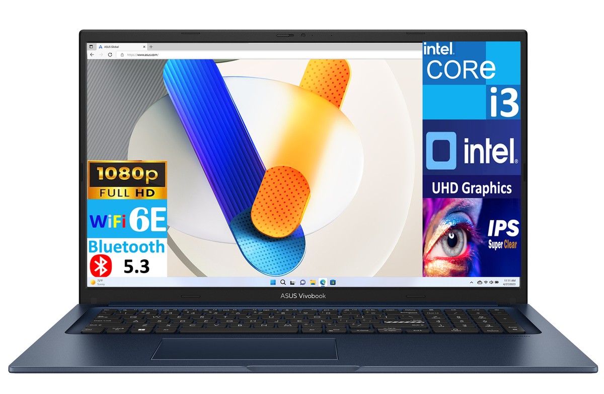 ASUS Vivobook 17 Laptop 1920x1080 Intel i3-1215U 16GB 1TB