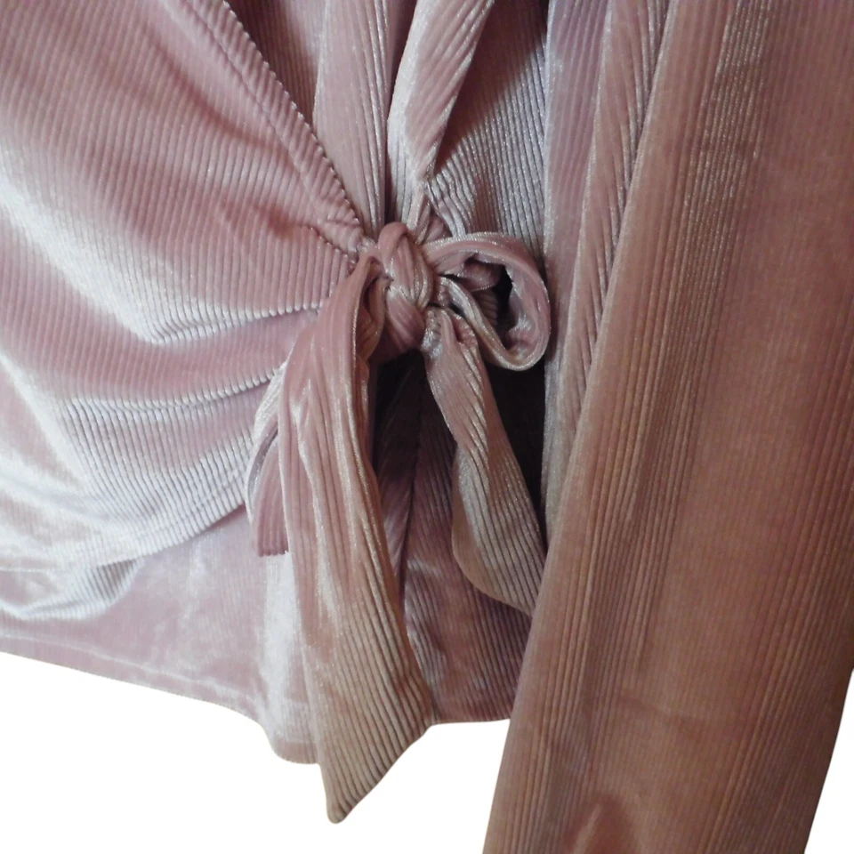 NUEVA Blusa Top Lane Bryant Talla 22/24 Envolvente Terciopelo Mangas Largas Fiesta Formal Foto 3 de 4