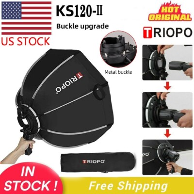 US TRIOPO KS2-120 47.2'' Foldable Octagon Softbox W/ S Bracket Fr Flash Speedlite