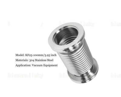 US Bellows Hose KF25 100mm/3.93 inch Flange Vacuum Tube SS304 Flexible