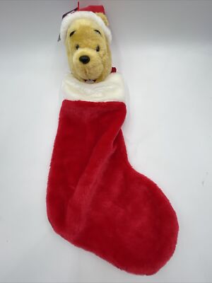 Disney Winnie the Pooh Plush Stocking 3D Christmas Vintage 2004 Y2k Gemmy NWT