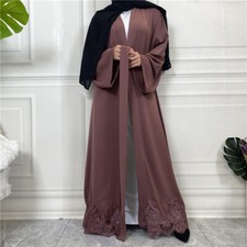 Modest Open Cardigan Dubai Women Dress Muslim Abaya Kimono Robe Kaftan Ramadan