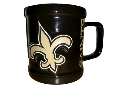 New Orleans Saints Ceramic Black Gold Coffee Mug Tea Cup Football NFL Licensed 