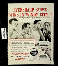 1946 Eversharp Schick Injector Razor Windy City Vintage Print Ad 23366