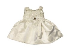 Build A Bear Wedding Dress White Sequins Glitter