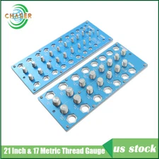 2 in 1 Nut / Bolt Thread Checker 38 Thread Identifier Gauge Inch / Metri