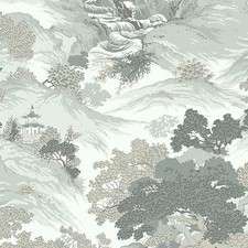 ARCHIVES ORIENTAL LANDSCAPE WALLPAPER EAU DE NIL - CROWN M1191 CHINA TEMPLES