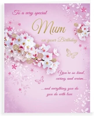 To A Very Special Mum Birthday Card - 6" X 8" Size