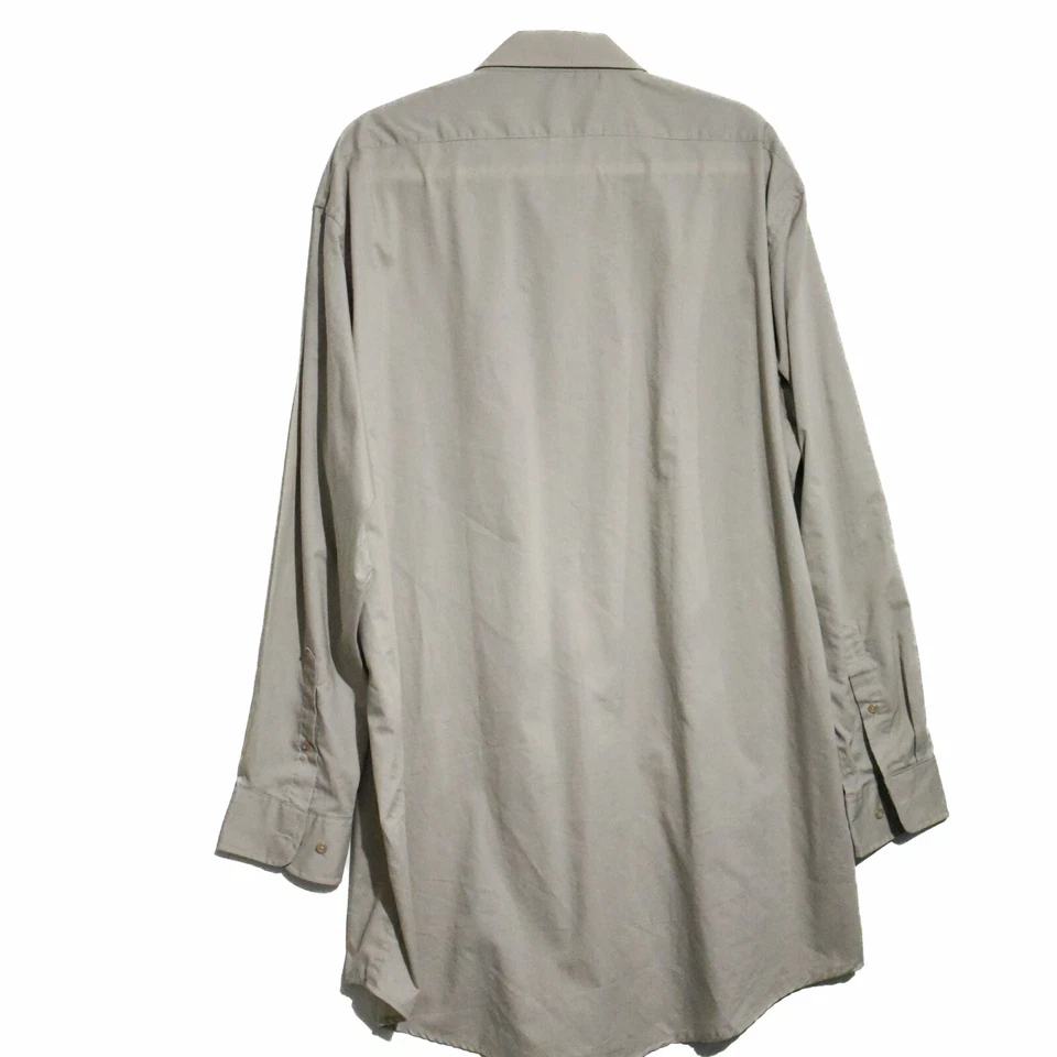 Botany 500 Mens Gray Cotton Dress Shirt Button Up Solid Collared Long Sleeve 18T - Изображение 3 из 4