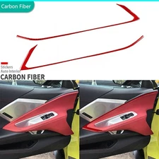 Red Carbon Fiber Window Lift Switch Panel Frame For Chevrolet Corvette C8 20-25